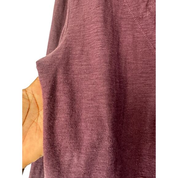 Cut Loose Top‎ Purple V-Neck 3/4 Sleeve Linen Cotton Jersey Tuck Front Medium - Picture 8 of 13